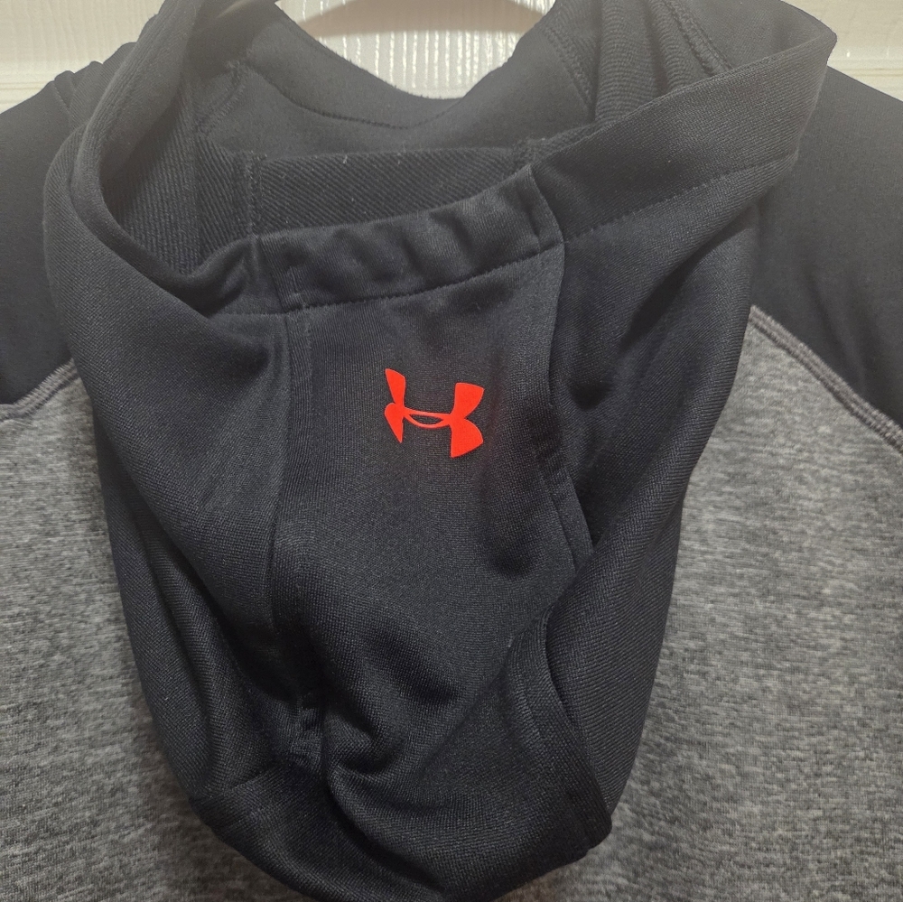 Under Armour Black and Gray Hoodie with Tangarine Accents - Picture 5 of 7